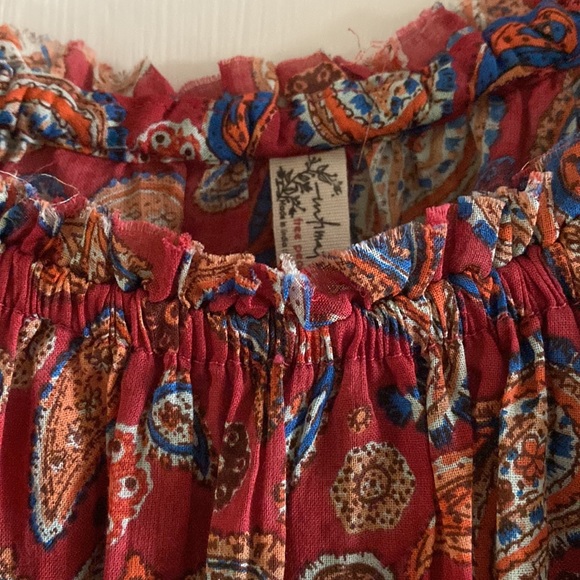 Free People Sundown Rust Red Paisley Print Off-the-Shoulder Bodysuit - Picture 10 of 10